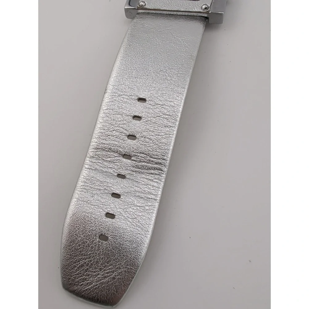 BCBGGirls Watch 40mm Case Silver Leather Band- New Battery